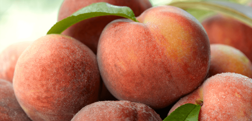 Pile of ripe peaches